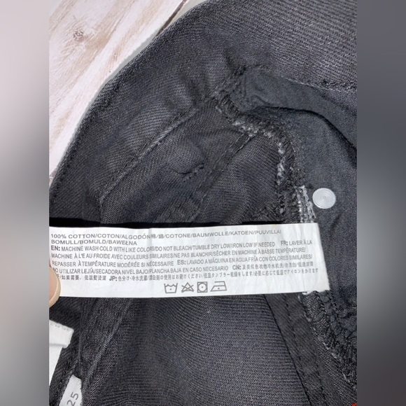 EVIDNT | Black Denim Asymmetrical Skirt 25 Distressed Raw Hem - Picture 7 of 9